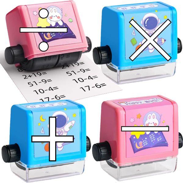 BLOOOK Maths Learning Roller Stamp,Numbers 1-100 Teaching Aids,Additions Subtraction Division Multiplication Learning Supplies, Primary Teacher Supplies Homeschool Elementary Teaching Tools 0