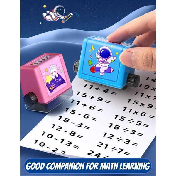 BLOOOK Maths Learning Roller Stamp,Numbers 1-100 Teaching Aids,Additions Subtraction Division Multiplication Learning Supplies, Primary Teacher Supplies Homeschool Elementary Teaching Tools 1