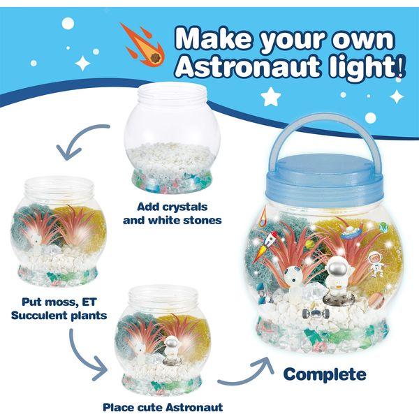 Space Gifts for Girl & Boys 3 4 5 6 7 8+Years Old DIY Space Night Light Space Terrarium Kit Toys With Handmade Art Craft and Decoration Festival and Birthday Gifts for Girls & Boys 2