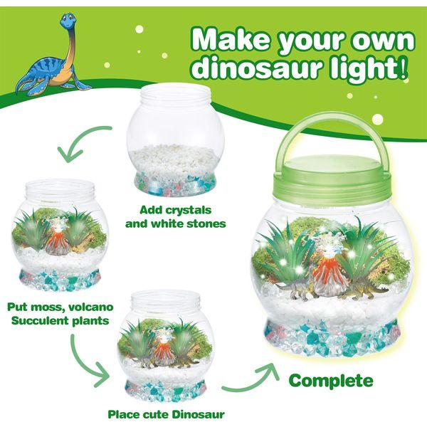 Dinosaur Gifts for Girl & Boys 3 4 5 6 7 8+Years Old DIY Dinosaur Night Light Dinosaur Terrarium Kit Toys with Remote Control and Handmade Art Craft Festival and Birthday Gifts for Boys and Girls 2