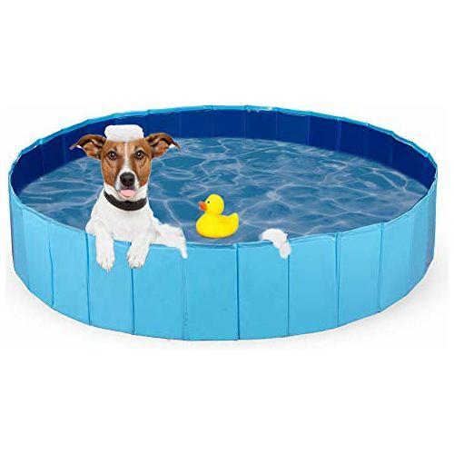 Dono Foldable Pet Dog Swimming Pool, PVC Puppy Bathing Tub Blue, Non-Slip Children Ball Pits Kids Dog Paddling Bathing Pool