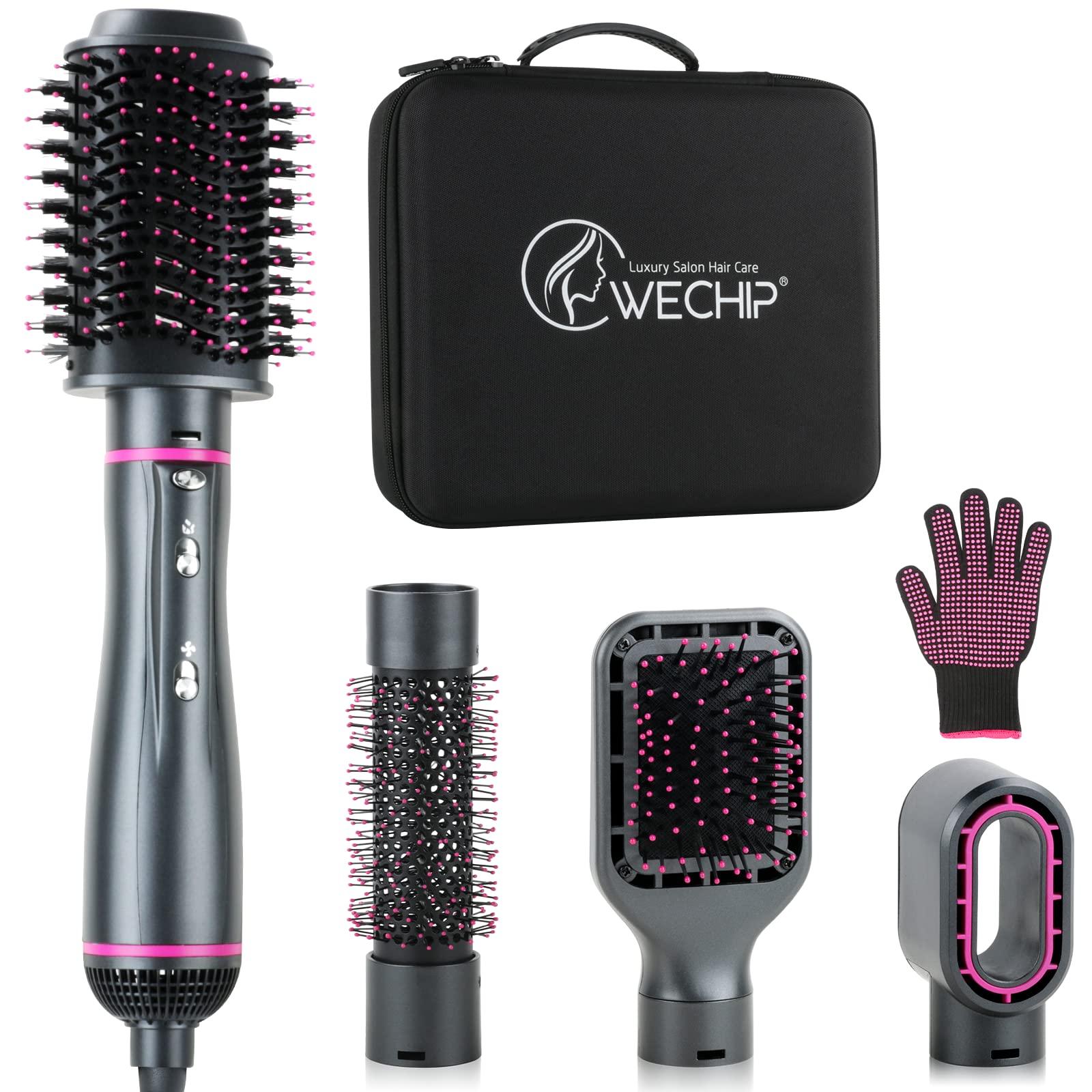 Hair Dryer Brush, Hot Air Brush 4 in 1 Hair Styler with Storage Case, Negative ion Hair Dryer Brush for Fast Drying Adjustable Temperature and Volumizing, Reduce Frizz and Static for All Hairstyle 0