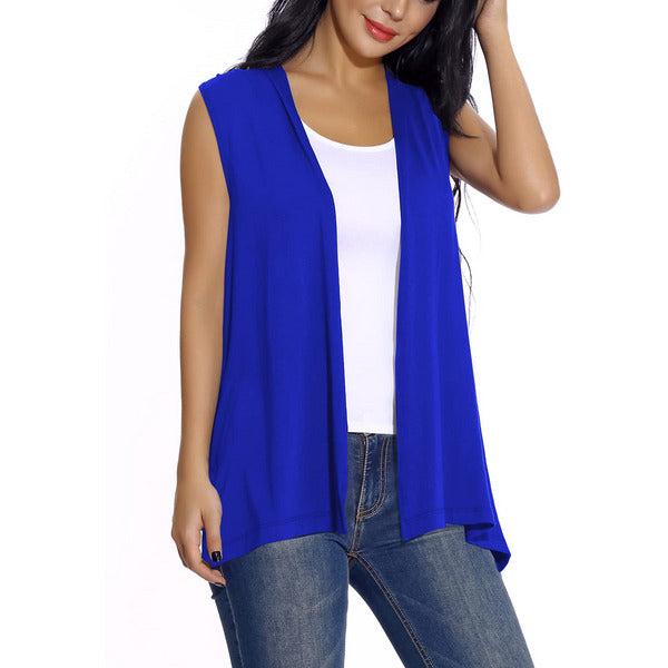 Sleeveless open front cardigan womens clearance