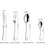 TZMY-EU Knife and Fork Set 16-Piece Cutlery Set Silver Stainless Steel Flatware Set Service for 4 Silverware Set for Home Kitchen Party Travel School