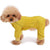 Dog full body raincoat with elastic belly waterproof coat for dogs reflective zipper closure four-leg rain gear jumpsuit for puppy small medium breeds - Yellow - XL