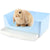 Baffect Corner Rabbit Litter Tray Corner Toilet House,Large Size Rabbit Cage Litter Box with Removable drawer for Small Animal Rabbit Guinea Pig L (Blue)