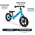 Lava Sport Balance Bike - Kids Lightweight Aluminum No Pedal Bike - Adjustable Handlebar and Seat for Toddler - Perfect Training Bike for Boys and Girls with Puncture Proof EVA Tires - Fuji Blue
