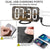 U-picks Digital Alarm Clock, 6.5 Inch Large LED Screen Alarm Mirror with Brightness Dimming Mode, Adjustable Brightness, 2 USB Charging Ports, Big Snooze Button for Home Decor Black