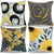 Allmarkhomes Velvet Throw Pillow Covers Printed Flowers Outdoor Yellow and Grey Cushion Cases for Bedroom Sofa Chair 18 X 18 Inches Pack of 4