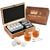 EooCoo 8pcs Marble Whisky Stones Gift Set for Men, Premium Wooden Box with Glasses,Two-Color Design Suitable for Couples/Friends, Easy Storage, for Anniversary Birthday Wedding Housewarming