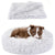Belababy Dog Cat Donut Bed with Soft Blanket, Calming Dog Cat Bed Medium with Soft Plush, Puppy Bed Dog Beds with Fluffy Cuddler, Anti Anxiety Dog Bed with Anti-Slip Bottom (L, Light Grey)