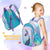WAWSAM PVC Mermaid Kids Backpack Set - Glitter School Backpack with Lunch Bag for Girls Toddler Preschool Kindergarten Elementary 15” Travel 3D Blue Laptop Book Bag Insulated Lunch Tote Bag
