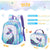 WAWSAM PVC Mermaid Kids Backpack Set - Glitter School Backpack with Lunch Bag for Girls Toddler Preschool Kindergarten Elementary 15” Travel 3D Blue Laptop Book Bag Insulated Lunch Tote Bag