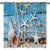 ANHOPE Nautical Curtains Eyelet 80% Blackout Room Darkening Curtains with Blue Wood Beach Seashell Starfish Print Pattern Privacy Window Drapes for Bedroom Living Room 46 x 54 Inch Drop 2 Panels