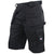 Lee Cooper Mens Durable Woven Easy Care Flexible Comfortable Work Safety Multi Holster Pocket Cargo Shorts Pants, Black, Size 32 Inch Waist