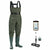 FISHINGSIR Fishing Chest Waders for Men with Boots Mens Womens Hunting Bootfoot Waterproof Nylon and PVC with Wading Belt (Size M8/W10)