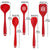Khaleido - Kitchen Utensil Set - 5 Piece Silicone Kitchen Utensil Set PLUS Oven Mitts - BPA Free, Ergonomic Silicone Kitchen Utensils - Turner, Fish Slice, Ladle, Spoonula, Slotted Spoon & Spoon - Red