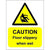 Caution Floor slippery when wet safety sign - Self adhesive sticker 400mm x 300mm