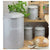 Round Grey Enamel Bread Bin Crock Storage Canister Jar, Grey - Diameter 23 x Height 36cm