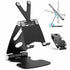 rosgel Cell Phone Stand, Fully Foldable [Update Version] Adjustable Desktop Phone Holder Cradle Dock Compatible with Phone 11 Pro Xs Xs Max Xr X 8, iPad mini, Nintendo Switch - Black