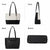 Womens Handbag Leather Tote ladies handbags Top Handle Shoulder Bag 3pcs Set Beige with Black