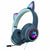 LED Light Up Headphones with Microphone Foldable Cute Cat Ear Gaming Headset with RGB LED Lights USB 3.5mm Wired Over Ear Gaming Headphones for PC, Mobile Phone