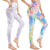 AMYTIS LINGERIE Womens Yoga Pants with Pockets High Waist Gym Leggings Tie Dye Workout Pattern Tummy Control Leggings