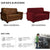 TIANSHU 2 Piece Sofa Slipcover, Stretch Couch Cover for Sofa, Stylish Jacquard Furniture Covers (Loveseat, Dark Wine)