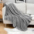 Flannel Blanket MIULEE Super Soft Cozy Warm Microfiber Luxury Fluffy Throw with Cute Pompoms Comfy Large Nursery Children Decorative Room for Sofa Bed Couch Twin/Double 170*210 cm Silver