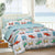 Sleepdown Reversible Printed Tropical Campervan Poly Cotton Duvet Quilt Cover Bedset, 3 Pcs - Double