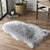 Grey Sheepskin Rug, DECOMAJIC Faux Sheepskin Rugs, Anti Slip Carpet, Fluffy Area Rugs for Bedroom/Living Room 60x120cm