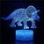 Dinosaur Triceratops 3D Optical Illusion Lamp Bedside Lights for Children Moon Lamp Bedroom Accessories for Teen Boys & Touch Switch USB Powered Bedroom Desk Lamp for Kids Gifts Home