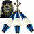 Juggle Dream EURO PRO Juggling Clubs Set of 3 (12 Colour Combos!) Metallic Deco Trainer Clubs + Flames N Games Travel Bag! Great Club Juggling Set For Beginners & Advanced Jugglers! (Blue)