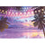 Summer Tropical Purple Sunset Backdrop Beach Hawaiian Seaside Ocean Palm Photography Background Wedding Birthday Party Banner Baby Shower Photo Studio Props 8x6FT