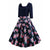 AXOE Womens 1950s Vintage Rockabilly Dresses with Floral Print Knee Length Print 11, Size 8, S