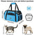Dog Cat Carrier Lightweight Waterproof Fabric Padded Soft Sided Mesh Breathable for Small Cat Puppy Travel Bag Airline Approved Portable Handbag Can be Connected with Car Seat Belt (M, Blue)