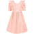 Girls Vintage Short Sleeve Dress 1950 Princess Sundress Apparel Light Pink#81 4 Years